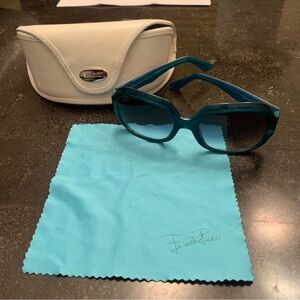 Emilio Pucci Womens Sunglasses Teal Blue